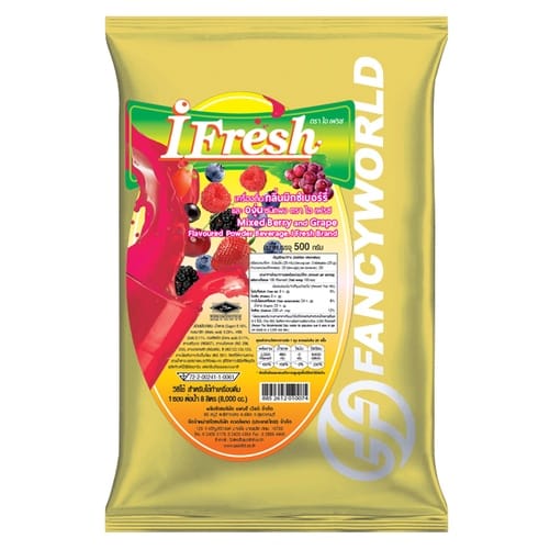 ผงน้ำผลไม้รสมิกซ์เบอรี่สำเร็จรูปชนิดผง I-FRESH ขนาด 500 กรัม (ยกลัง 24 แพ็ค)_2